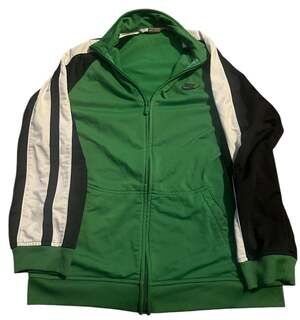 Nike Green Black White Striped Full Zip Track Jacket-GIRLS